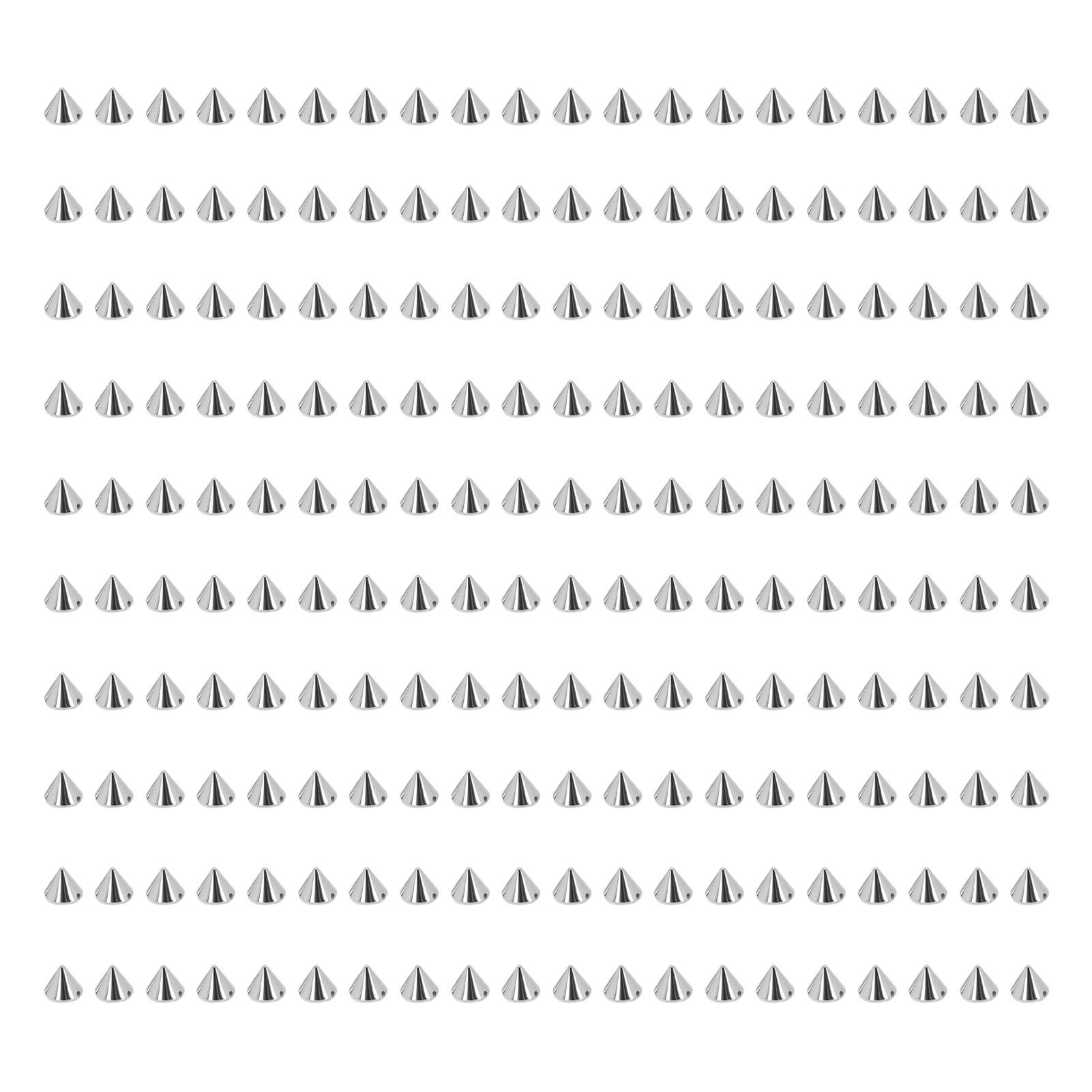 Tomtop Jms Silver 200 Pcs Spike Cone Studs 8X8mm Plastic Punk Style Spike Studs Cone Rivets For Jackets Shoes Bags Belts