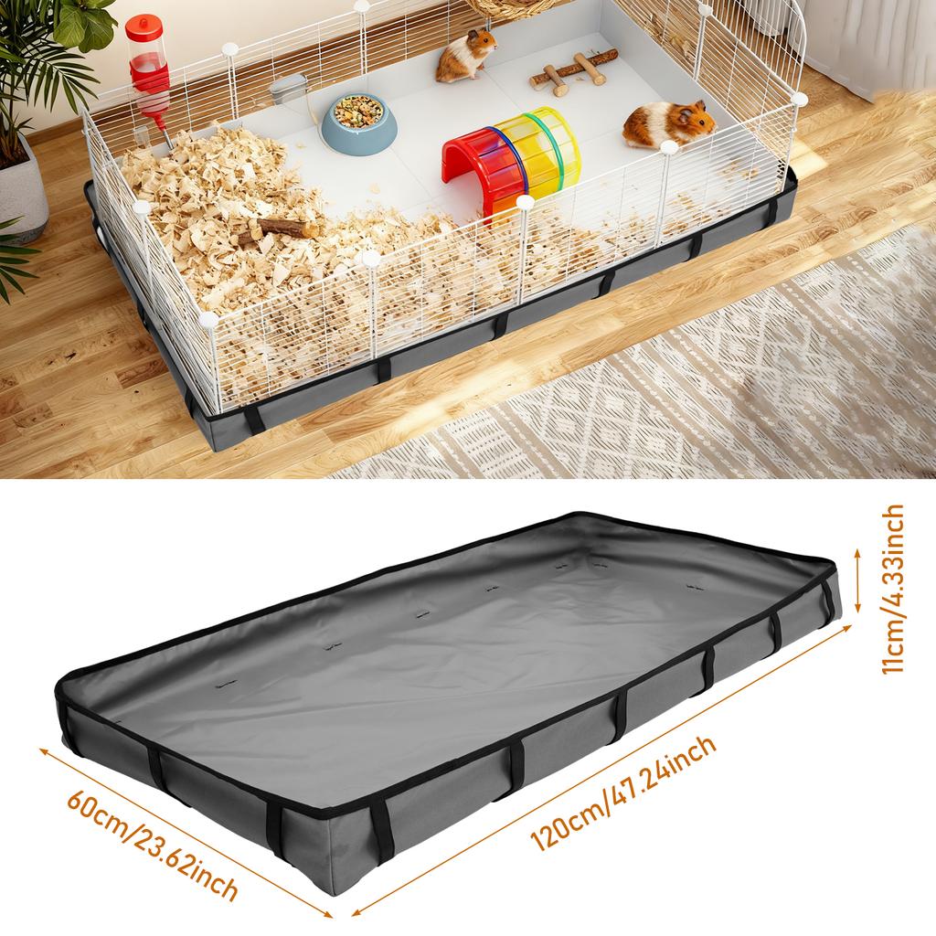 Guinea Pig Cage Liners Oxford Cloth Waterproof Small Animal Cage Bedding Inner Liner with Sticky Strap Pet Supplies Accessories