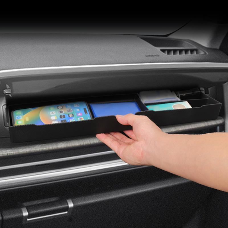 For Hyundai Santa Fe 2024 2025 TPE Co-pilot Storage Box Drawer Tray Organizer Car Interior Accessories Black