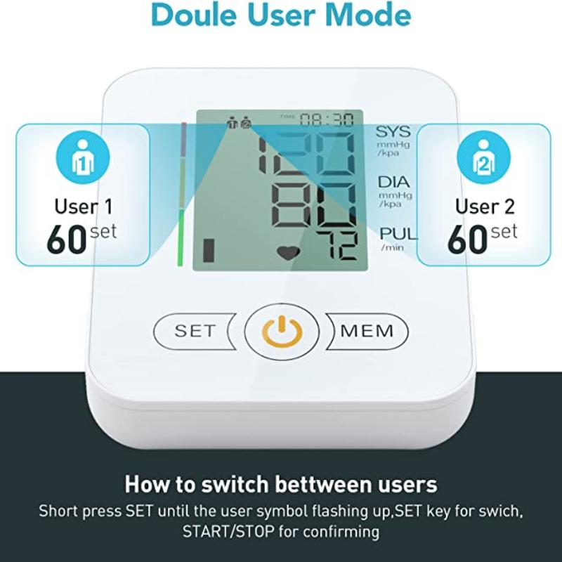ASG Blood Pressure Monitor, Blood Pressure Machine Extra Large Cuff Upper Arm, BP Cuff Automatic Upper Arm with Range Large Cuff Groups for Home Use