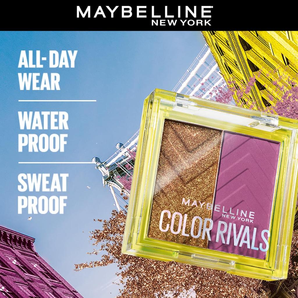 Maybelline New York Color Rivals Pigmentovaná paletka očních stínů 3g Dlouhotrvající Vodotěsná Matná Třpytivá Asertivní X Plachá