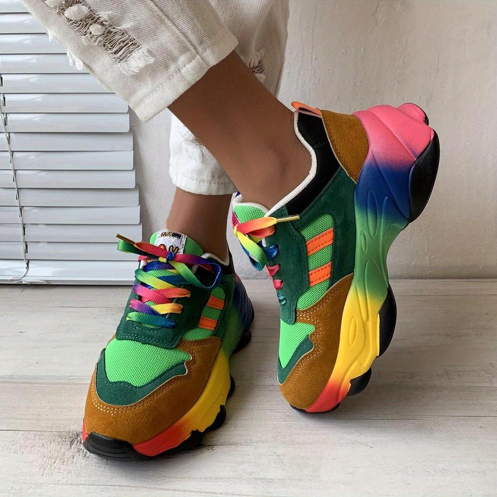 Atmungsaktive Damen Casual Sneakers Lace-up Vulkanisierte Schuhe Damen Plateau Sneakers Damenschuhe