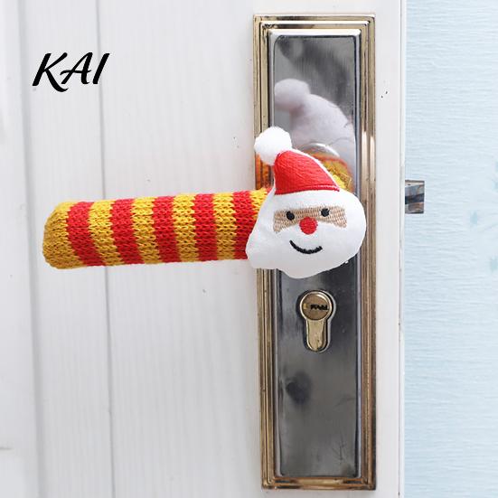 Christmas Gift for New Home Knitted Doorknob Covers, Santa Reindeer Decor, Anti?Slip Protector Sleeves, Door Handle Guards Cushion Pads, Floor