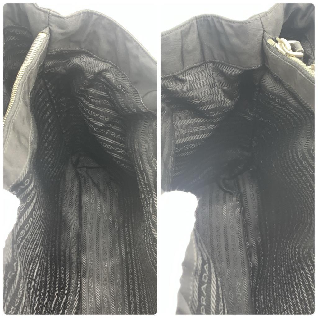 PRADA Tessuto Nylon Hand Tote Bag Shoulder Bag Triangle Logo Plate Silver Hardware Saffiano Leather Black A4 Size