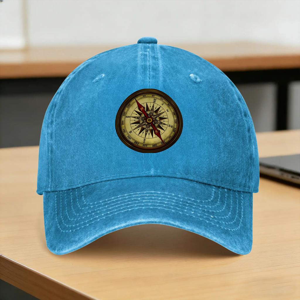 Baseball Cap Compass Funny Adventure Spring Yk Funny Hip Hop Hats UnisexTeens Custom Running Hippie Breathable Snapback Cap