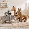 Soft Cute Savanna Animal Plush Toys Elephant Giraffe Zebra Stag Stuffed Dolls Kawaii Home Decor Adorable Gift for Girls And Boys