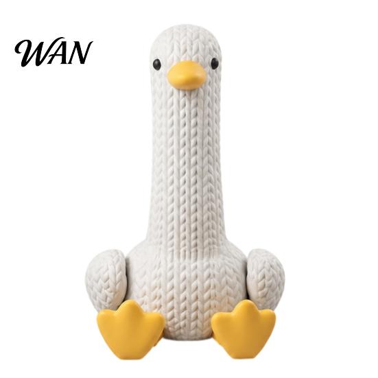 Hair Rope Storage Holder 3D Printed Articulated Goose Ties Rack, Cute Knitted Texture Desktop Organizer for Dressing Table Accessories and Headbands,