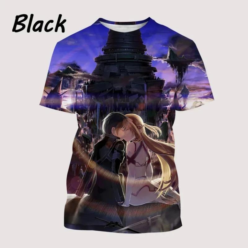 

Летняя аниме-футболка SAO Футболка с 3D-принтом Sword Art Online Повседневная футболка унисекс в стиле Харадзюку M