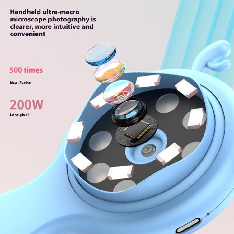 Digital Handheld Microscope For Kids 500X Magnification Builtin Camera Video Recording 2Inch Screen Outdoor