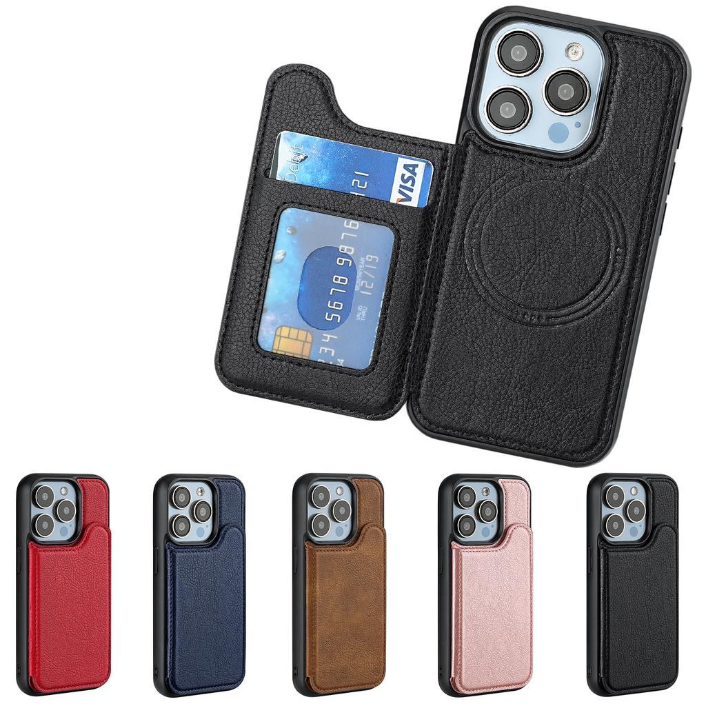 Magnetische Kartensteckplatz Geldbörse Lederhülle Für iPhone 16 Pro Max 15 Plus 14 13 12 16E Für Magsafe Kabelloses Laden Schlanke Tasche Hülle