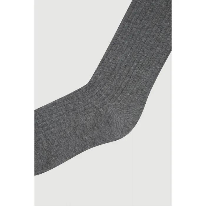 Chouetties by LUCKY CHOUETTE Flower Detail Ribbed Socks(melange grey) 7ALAX26320GYM