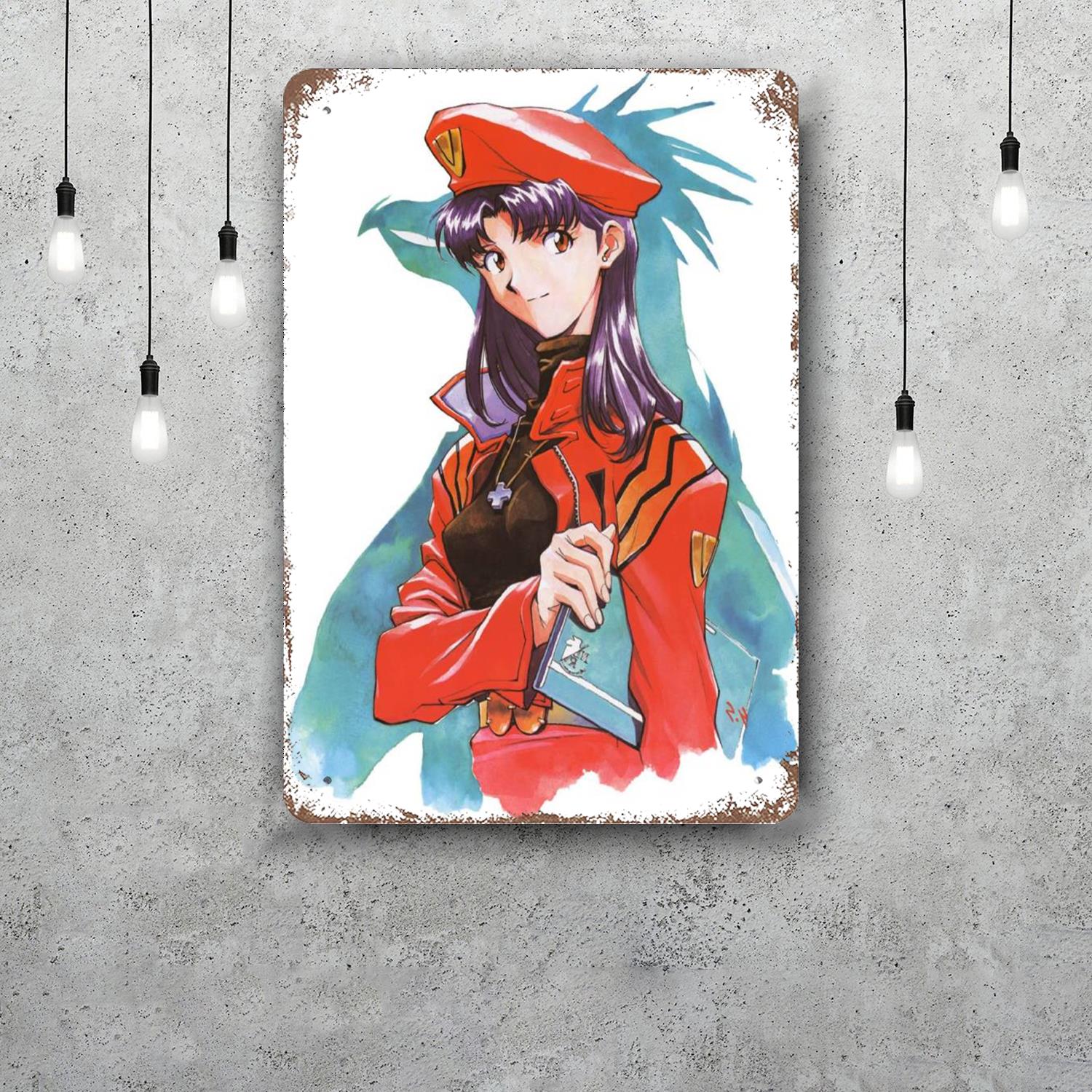 

misato katsuragi Funny Bar Metal Sign Retro Plaque Vintage Sign Alcohol Drinker Pub Club Man Cave Kitchen Wall Decoration 20x30cm（7.8x11.8inch）