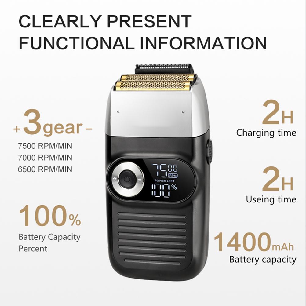 

Бритва для лысой головы Парикмахерская машинка для стрижки электрическая бритва для мужчин Сеточная бритва Беспроводной светодиодный дисплей