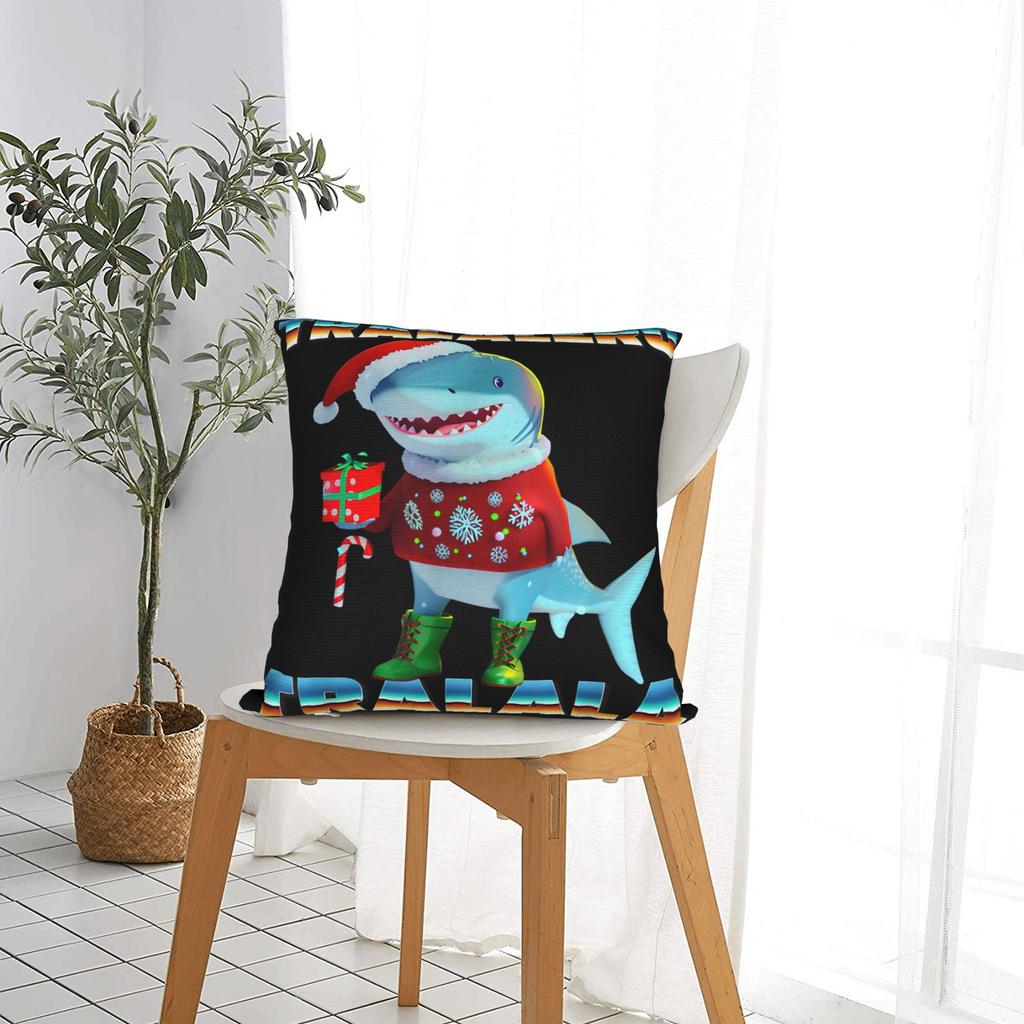 Tralalero Tralala Italian Brainrot Memes Funny Christmas Pajamas Pillow Case Cover Novelty Cushion Cover For Living Room Chair