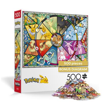 Buffalo Games - Pokémon - Eevee Stained Glass - 500-Piece Jigsaw Puzzle