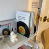 Vinylové CD zarážky na knihy Kreativní stojánek na knihy Dekorace na stůl Rubbie Vintage Partition Knihovna Kancelářské doplňky