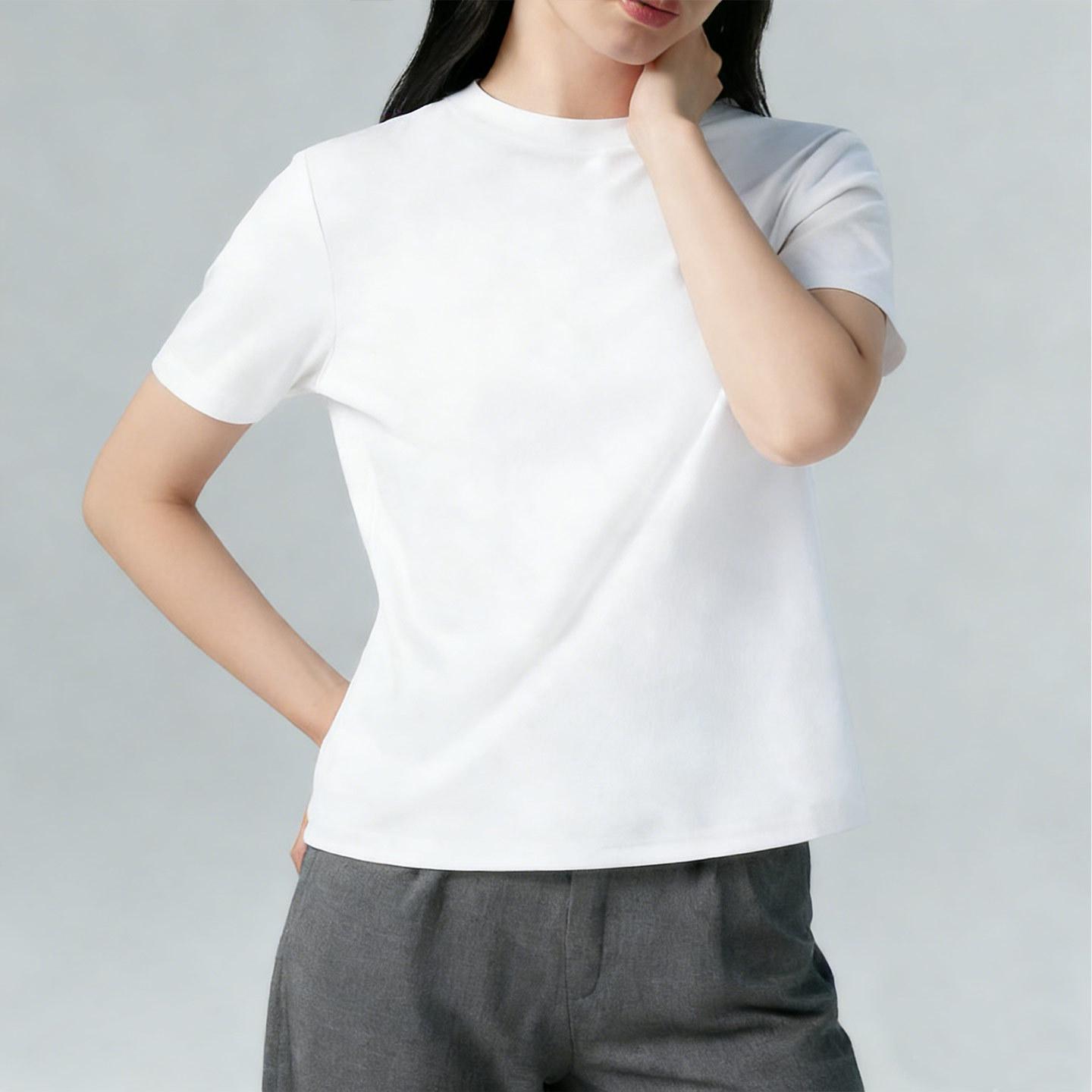 Pure Cotton Short Sleeve Unisex Summer Work & Team Shirts - Round Neck M