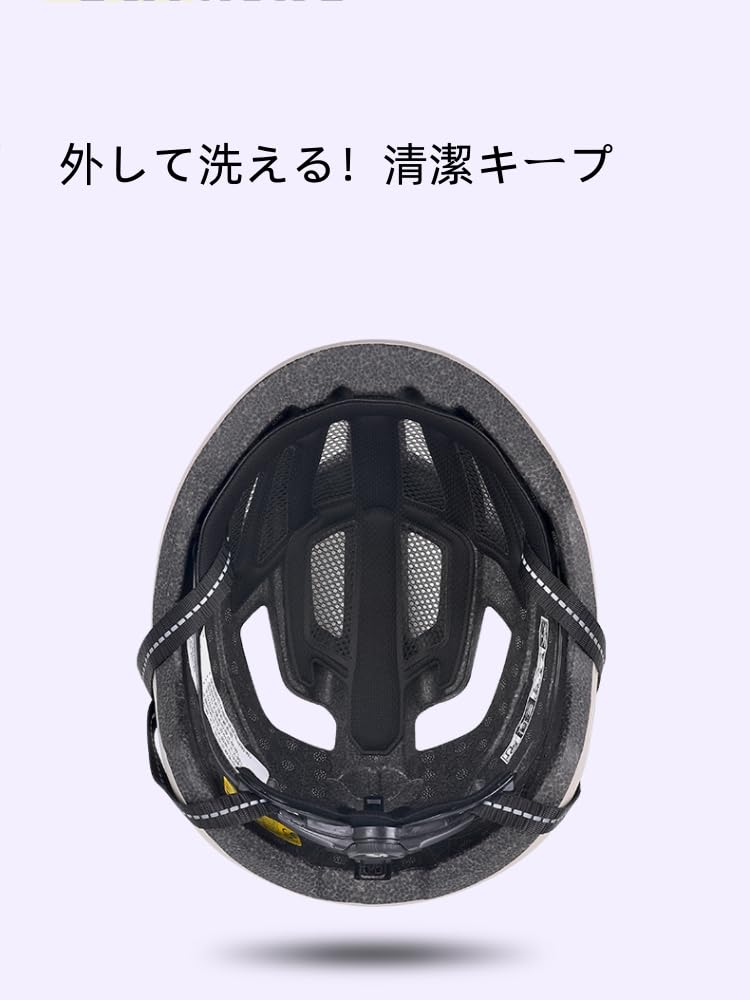 KUFUN Bicycle Dial Road Bike L Helmet, Adult/Women's, Adjustment, Lightweight, Junior/Men's, (White, (58-62cm))
