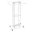 Podium Stand 120 cm Acrylic Lectern Mobile Laptop Desk Storage Shelf, for Schools, Churches and Events, Clear Portable Presentation Lectern Stand with