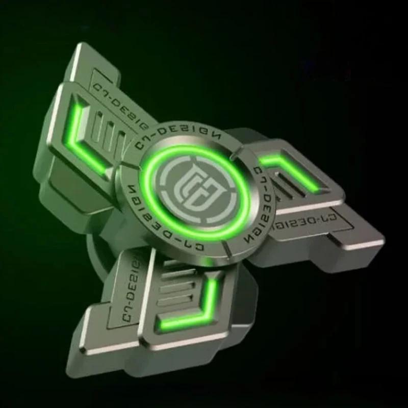 Car Beautiful Stickers Light Luminous Metal Fidget Spinner Relieve Stress Easing Toy Antistresse Decompression Spinning Top Tip Glowing Gyro Kids Gift