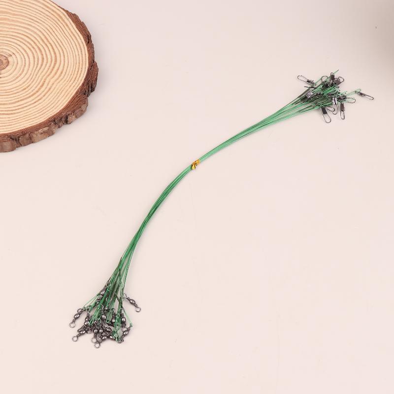 20 stk Anti-bitt Stål Fiskesene Ståltråd Fortom Med Svivel Fisketilbehør Blykjerne Fiskesene 15/20/30 cm