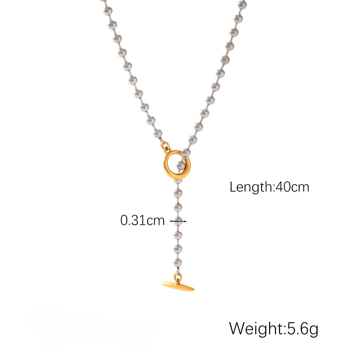 Yori Fashionable Stainless Steel Ball Chain Double Chain Stacking Necklace 18K Gold Plated Evening Party Jewelry