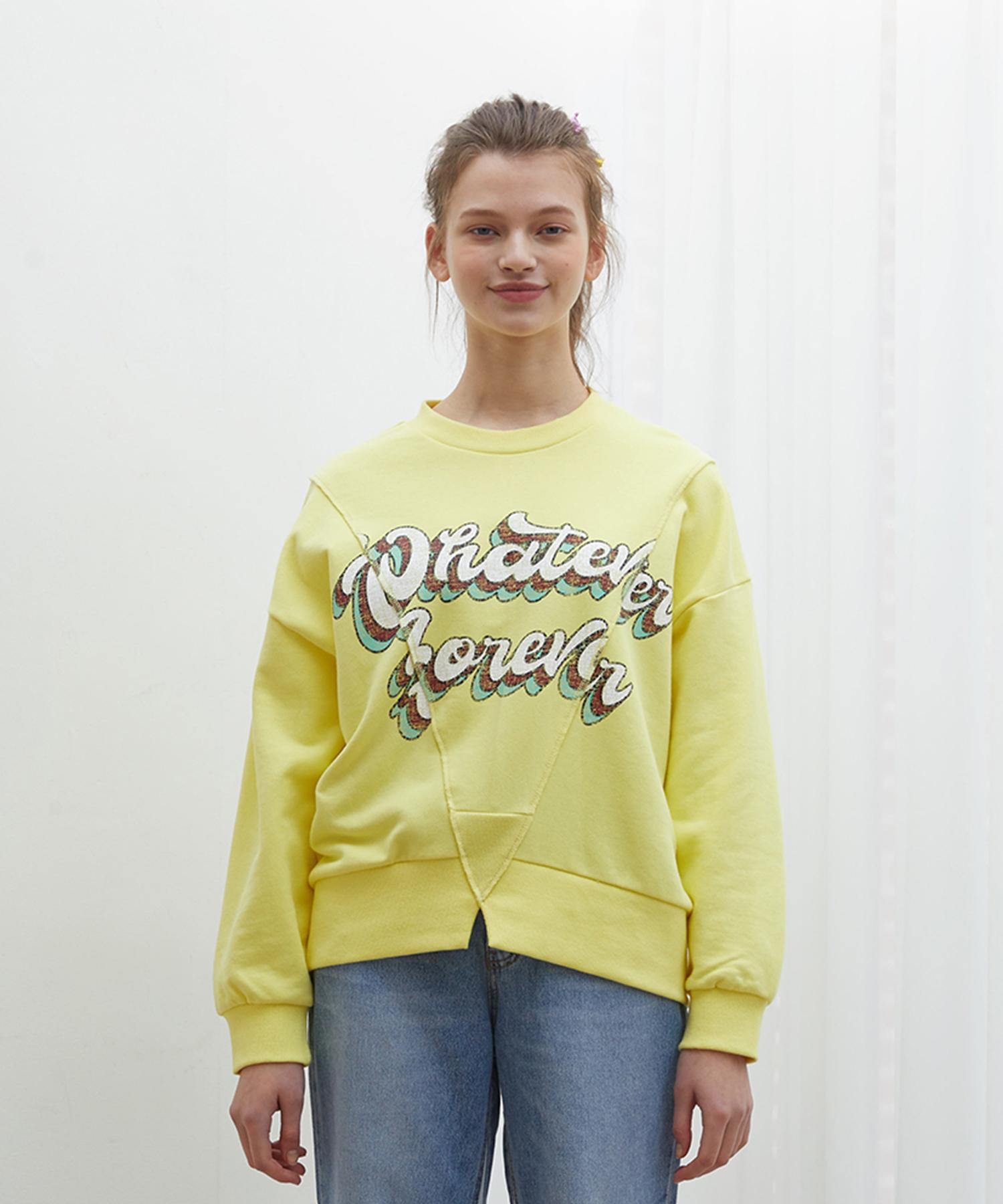 Near And Dear Front Split Detail Sweetie T-Shirt Yellow Yellow/Free