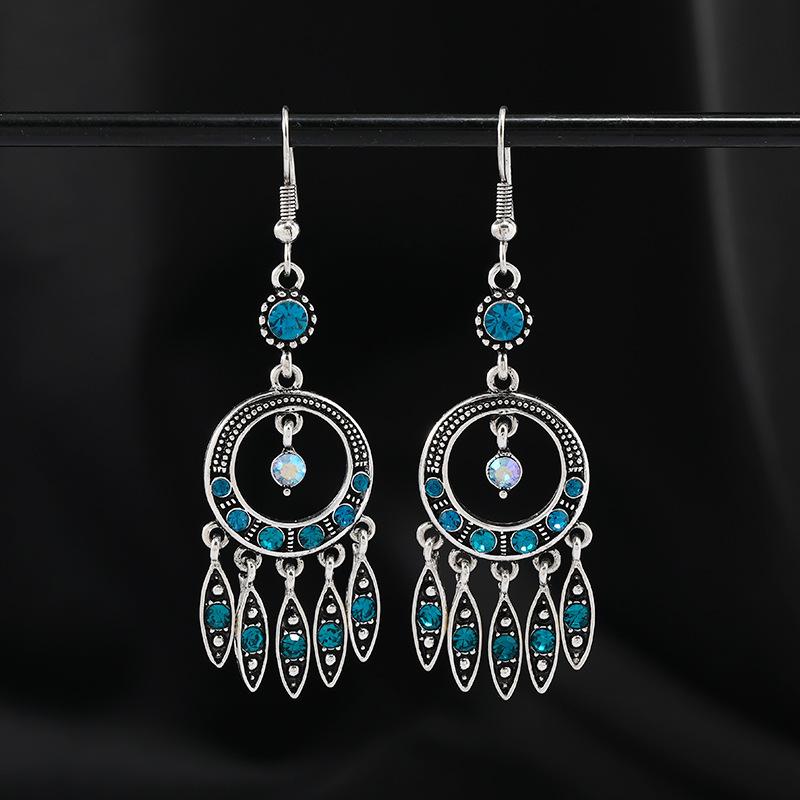 Original Design Earrings Retro Court Fringed Temperament Earrings Women's Long Crystal Ear Jewelry