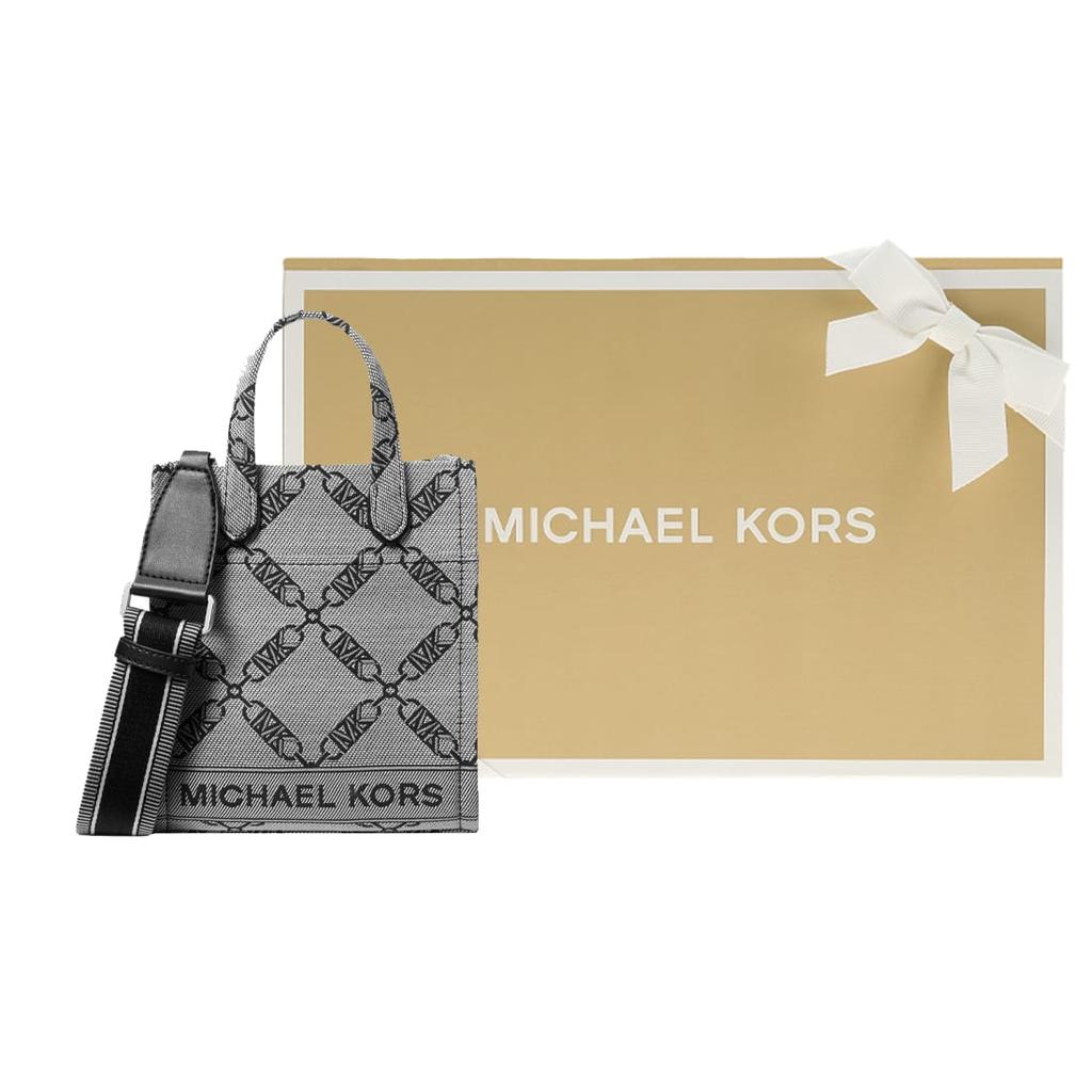 MICHAEL KORS Gigi Fabric Tote Bag, Shopping Bag, Handbag, Shoulder Bag, Crossbody Bag Women's Beige & Black 32F3S3GC4J-006