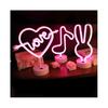 (Love sign light) Upgrade Neon Night Light Rabbit Vibrato Anchor Bigmouth Bird Creative Night Light Spot