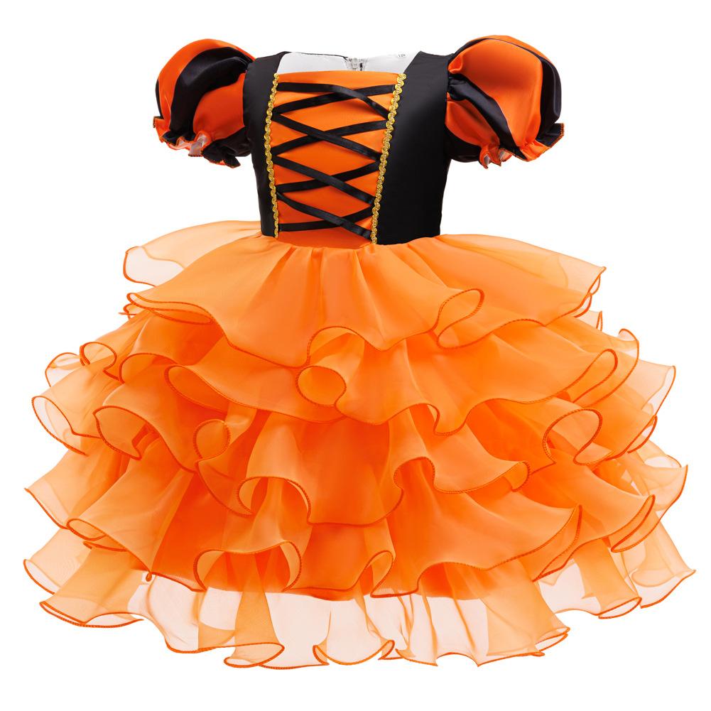 New Halloween Party Children's Gift Princess Dresses Middle and Large Children's Cake Dress Children's Dress Cosplay Performance Costumes 638