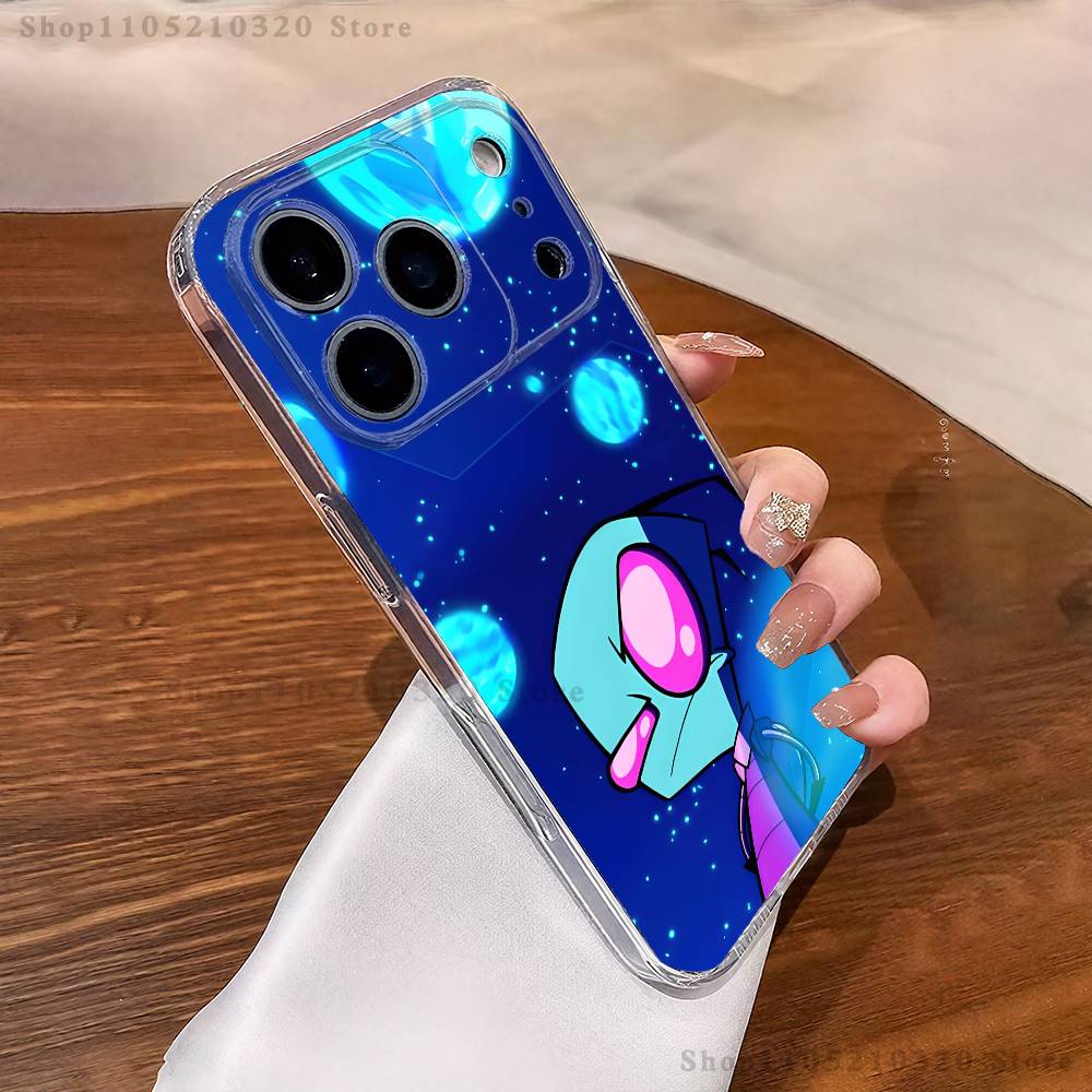 

Invader Z-Zim Phone Case For iPhone 17,16,15,14,13,12,11 Pro,Max,Plus,XR,Mini,E Clear Full-coverage Soft Cover iPhone11