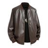 Windproof men's leather jacket autumn and winter locomotive PU stand-up collar teen m-xl large size casual men's leather jacket