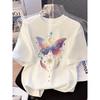 Celestial Moon Sun Butterfly Graphic Tshirt Unisexs Casual Crew Neck Short Sleeve Soft Comfortable For Summer Daily Wear