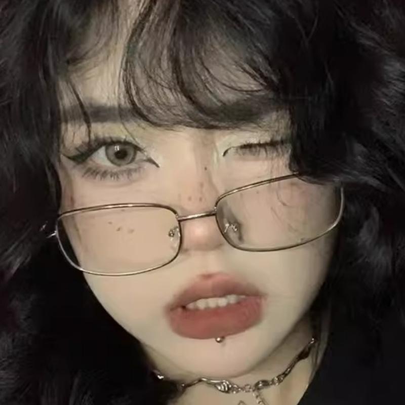 

Y2K Harajuku маленькие квадратные очки в оправе женские ретро металлические очки прозрачные очки для чтения синий свет блокирующие очки