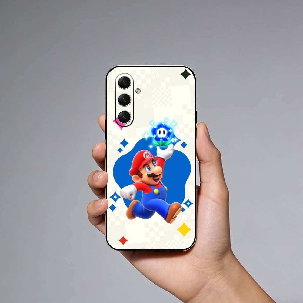 M-Mario Cartoon Phone Case For Samsung Galaxy A73,21,22,32,71,53,52,51,80,5G Soft Black Cover