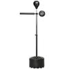 Saco de Velocidad Ajustable, Saco de Boxeo, con Soporte, Barra de Reflejos, Protector de Golpeo, Negro
