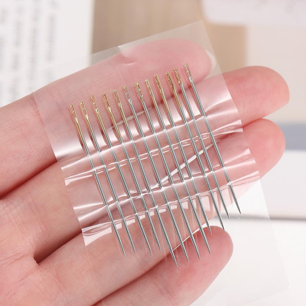 Side Hole Blind Sewing Needles Elderly Self Threading Needle Household DIY Jewelry Beading Sewing Tool Embroidery Mending Needle