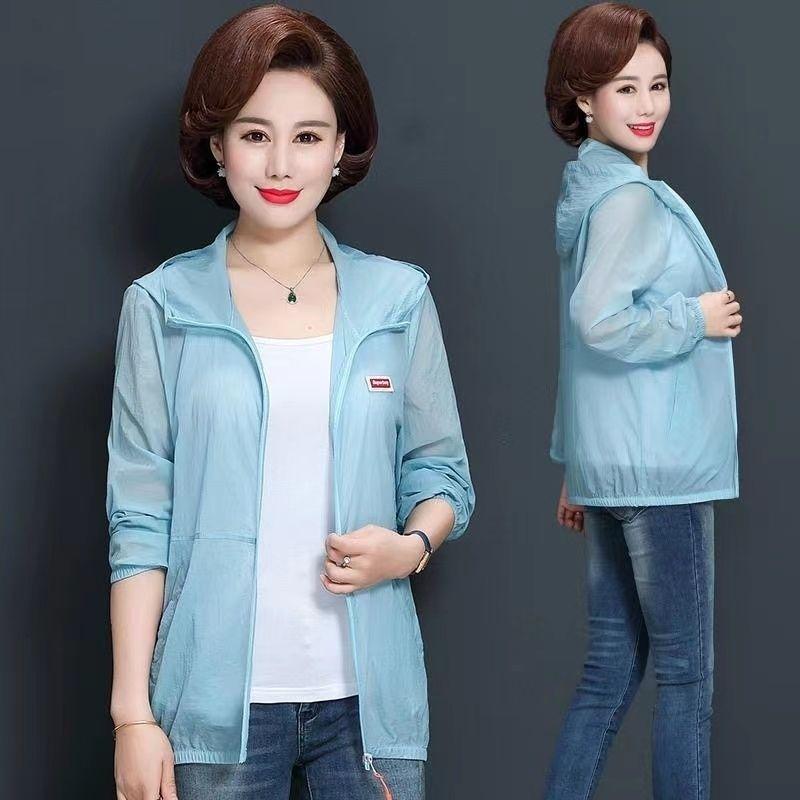 

Летняя тонкая солнцезащитная одежда с капюшоном, женская пляжная одежда с длинными рукавами, солнцезащитное пальто с защитой от ультрафиолета, женские куртки, топы, пальто 3XL синий