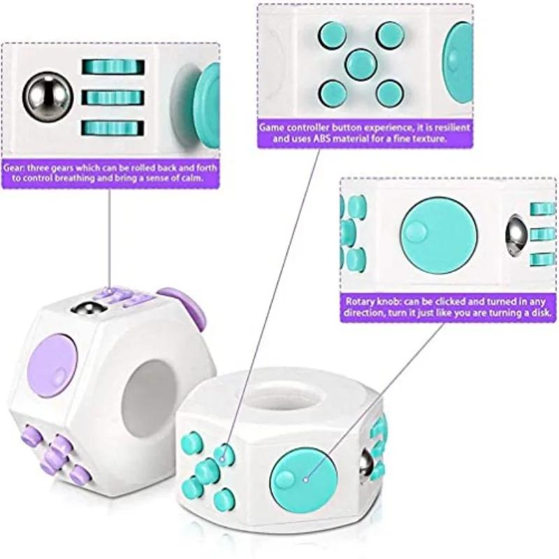 6 Sided Cube Fidget Roller Sensory Toy Multifunctional Finger Spinning Ring Cube Toy Relieve Stress For Add Adhd Improve Focus
