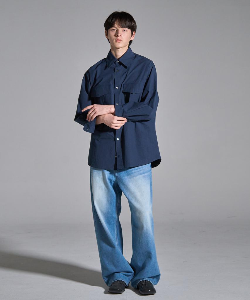KNOUUN Wide Pocket Shirts (Navy)