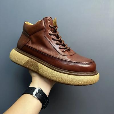 Fashion Spring and Autumn Men's Work Shoes New Retro Short Boots Man's Fashion Versatile High Top Trendy Casual Male's Shoe Combat Boot