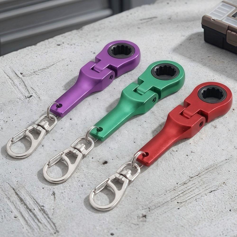 Metal Ratchet Wrench Mini Shaped Wrench Key Ring Creativity Racing Keychain Men's Gifts
