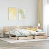 VidaXL Daybed and Trundle Bed and Drawers 80x200 Cm Solid Pine Wood, Sofa Bed, Guest Bed, Wooden Daybed, Bed 3302233