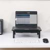 Space Saving Desktop Risers Shelf Adjustable Designs Steel Plastic Construction For Monitor Laptop Office Organization