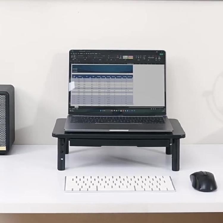 Space Saving Desktop Risers Shelf Adjustable Designs Steel Plastic Construction For Monitor Laptop Office Organization