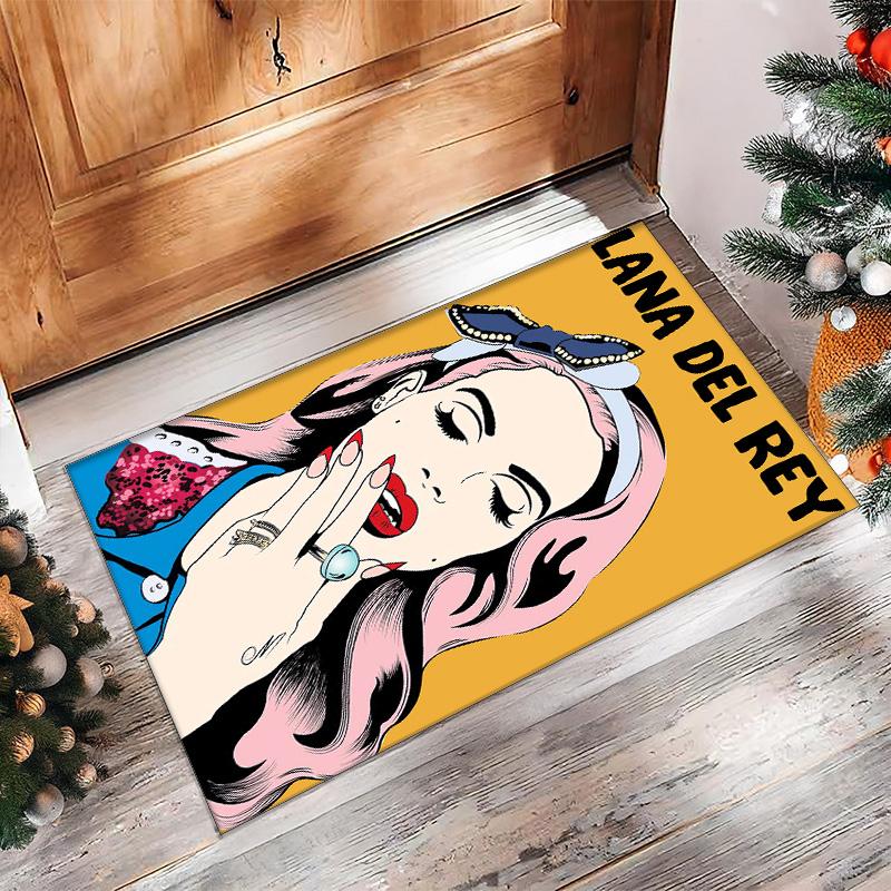 Soft Crystal Velvet Floor Rug,Lana Del Rey Anti Slip Decorative Carpet, Plush Area Mat For Indoor Home Decoration