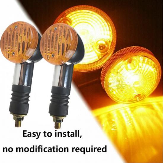 12V Motorcycle Light Signal Indicator Turn Chrome Amber Lamp For Honda Suzuki 2X