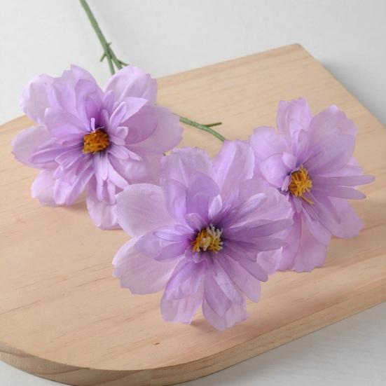 24 Inch Artificial Flower with 3 Heads Full Blooms Faux Silk Flower Branches for Vase Wedding Bouquet Home Party Decor