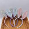 Glitter Bunny Ears Headband Cartoon Rabbit Ear Hairband Creative Easter Bunny Headband  Party
